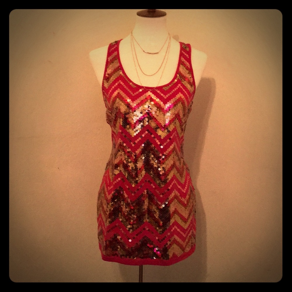 Sequined Racerback Tunic Tank!